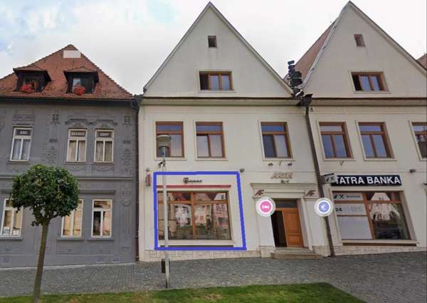 Exkluzívny obchodný priestor v centre Bardejova – Radničné nám., prízemie – 104 m2.